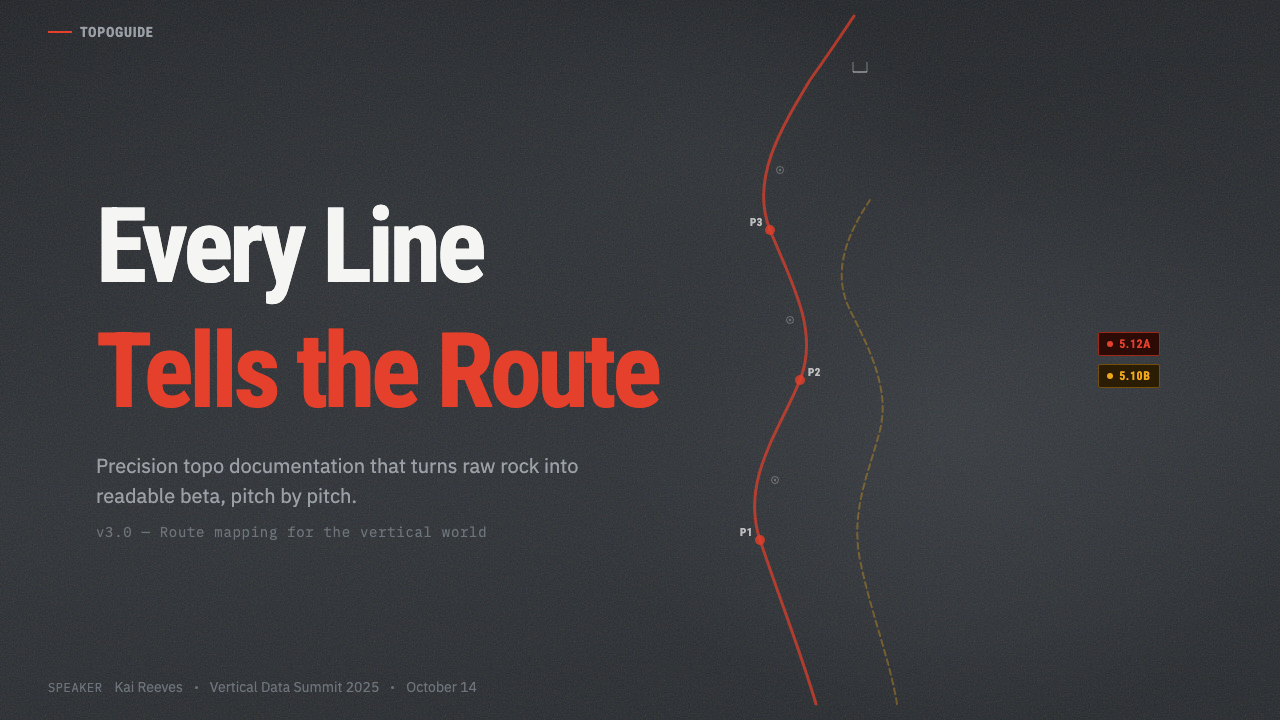 Climbing Topo Guide design style applied to a Slide · cover