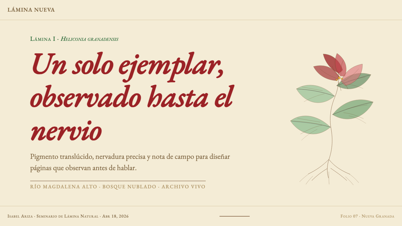 Colombian Botanical (Triana) 设计风格用在幻灯片 · 封面上