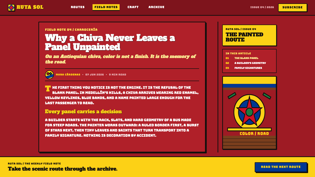 Colombian Chiva Bus 设计风格用在文章页上