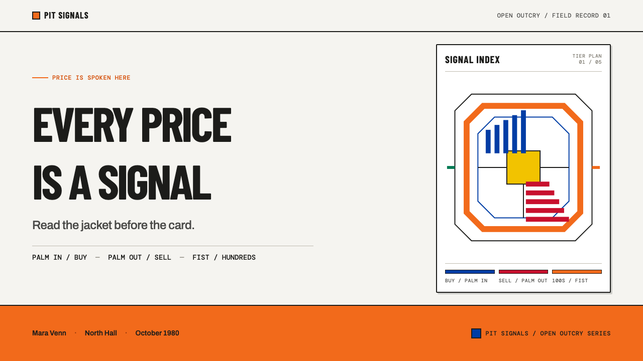 Trading Pit Hand Signals design style applied to a Slide · cover