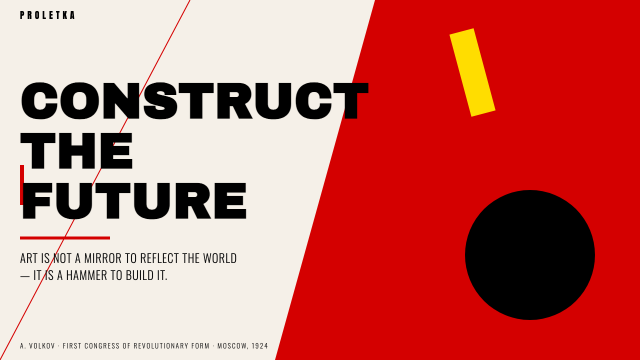 Russian Constructivism 设计风格用在幻灯片 · 封面上