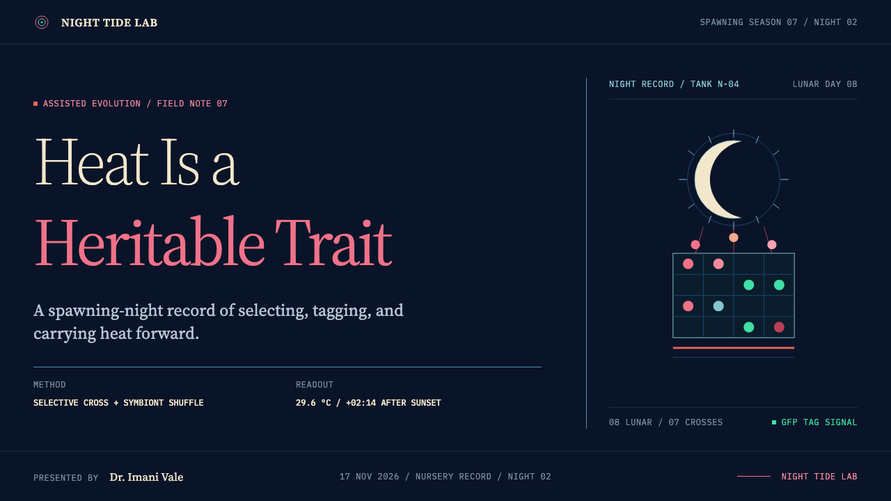 Coral Assisted Evolution design style applied to a Slide · cover