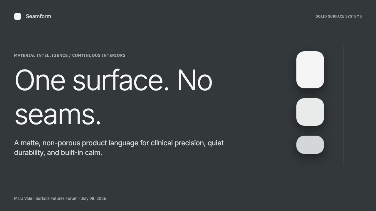 Corian Solid Surface design style applied to a Slide · cover
