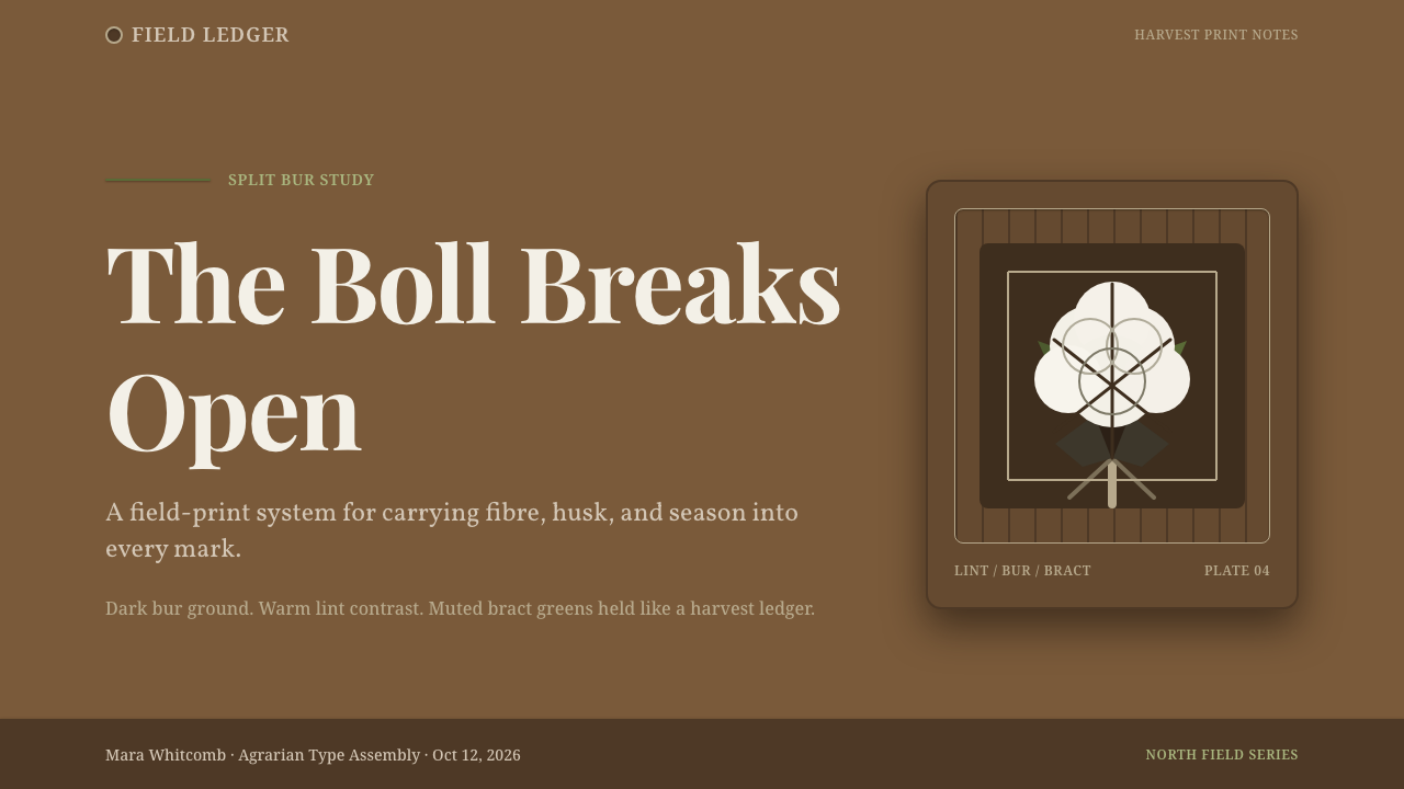 Cotton Boll Harvest design style applied to a Slide · cover