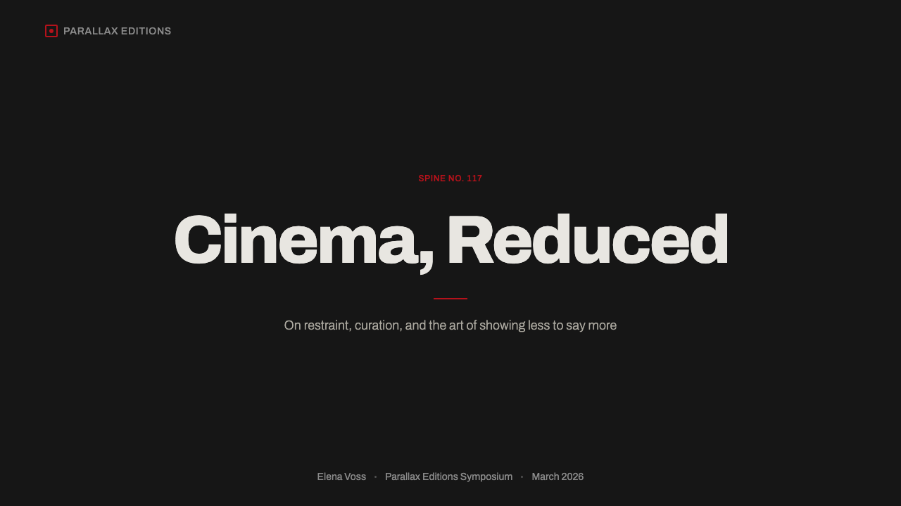 Criterion Arthouse 设计风格用在幻灯片 · 封面上