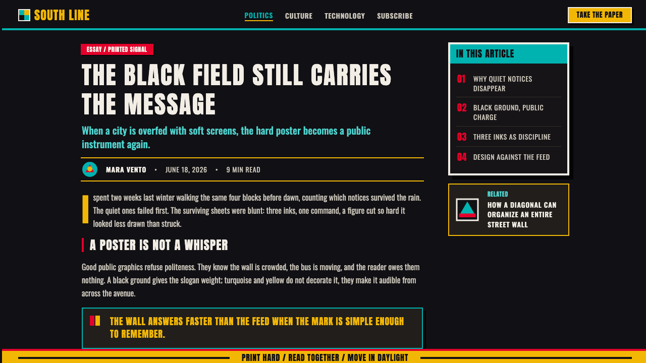 OSPAAAL Tricontinental design style applied to a Article page