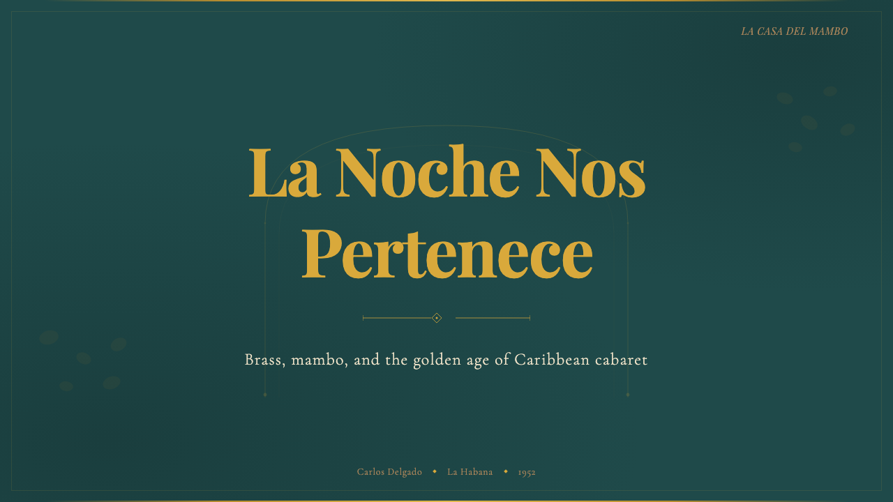 Cuban Salsa Cabaret (1950) design style applied to a Slide · cover