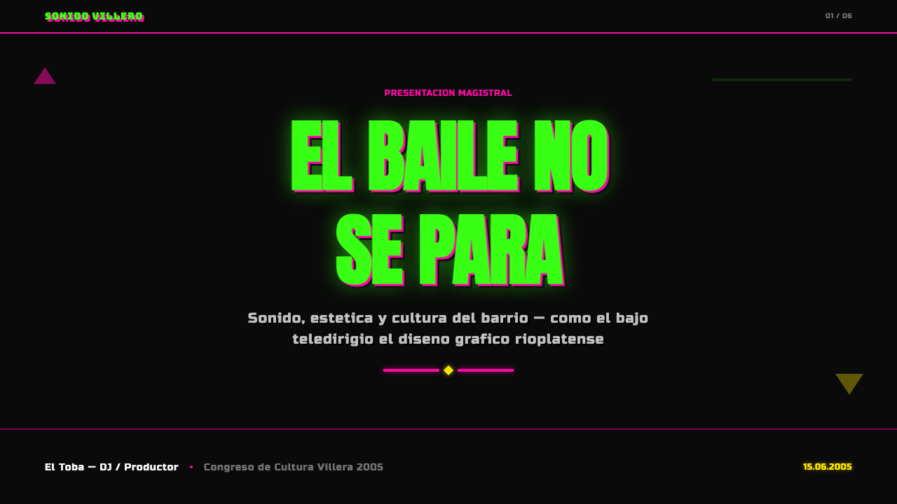 Cumbia Villera 设计风格用在幻灯片 · 封面上