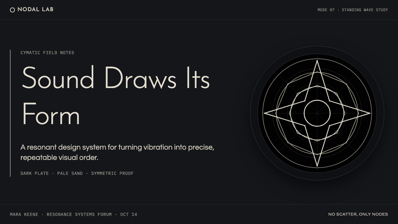 Cymatics Standing Wave design style applied to a Slide · cover