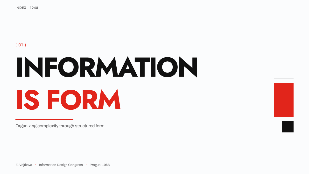 Ladislav Sutnar Information Design 设计风格用在幻灯片 · 封面上
