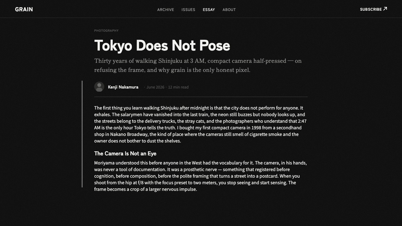 Daido Moriyama Are-Bure-Boke 设计风格用在文章页上