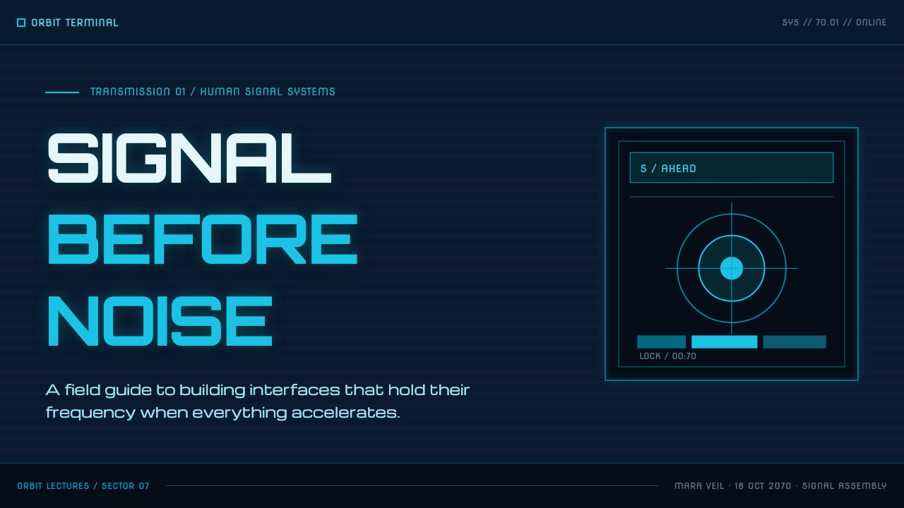 Data 70 Techno Display design style applied to a Slide · cover