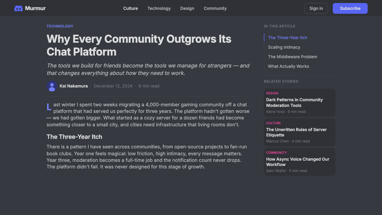 Discord 2024 设计风格用在文章页上