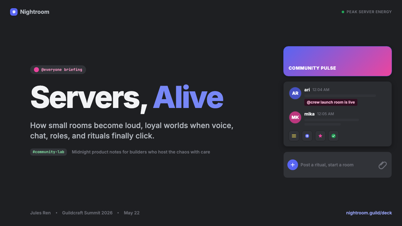 Discord Blurple Server (2020) design style applied to a Slide · cover