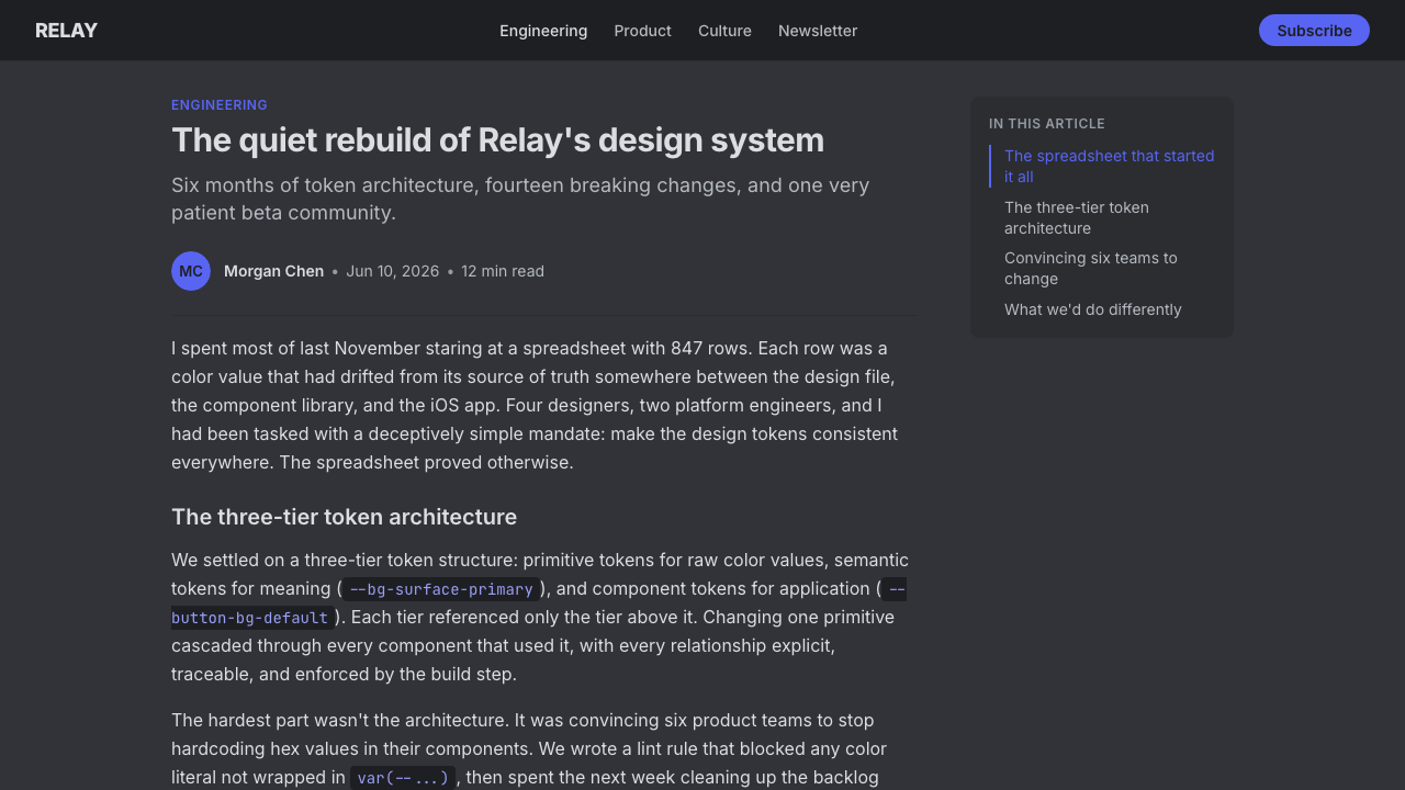 Discord Creator Dark UI 设计风格用在文章页上