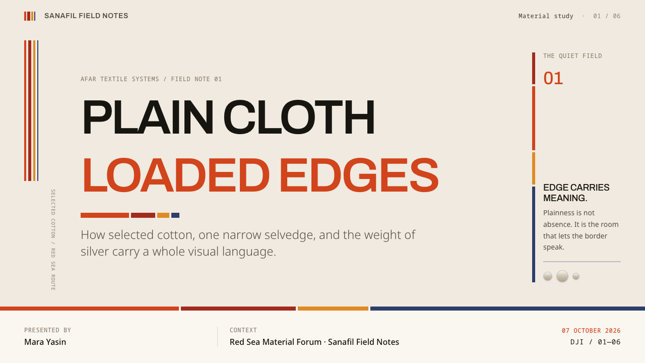 Afar Nomad Textile design style applied to a Slide · cover