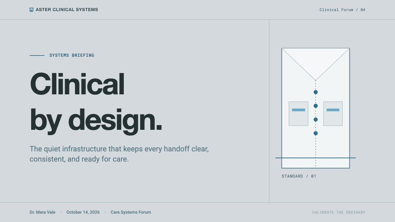 Doctor's Clinical Lab Coat design style applied to a Slide · cover