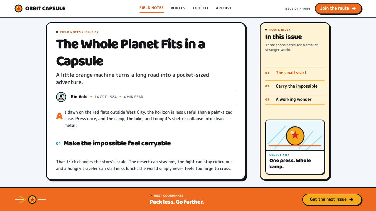 Dragon Ball (1984) design style applied to a Article page