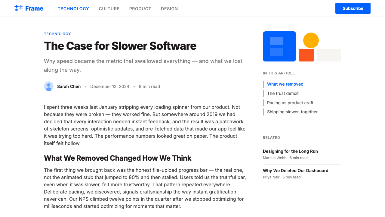 Dropbox Modern 设计风格用在文章页上