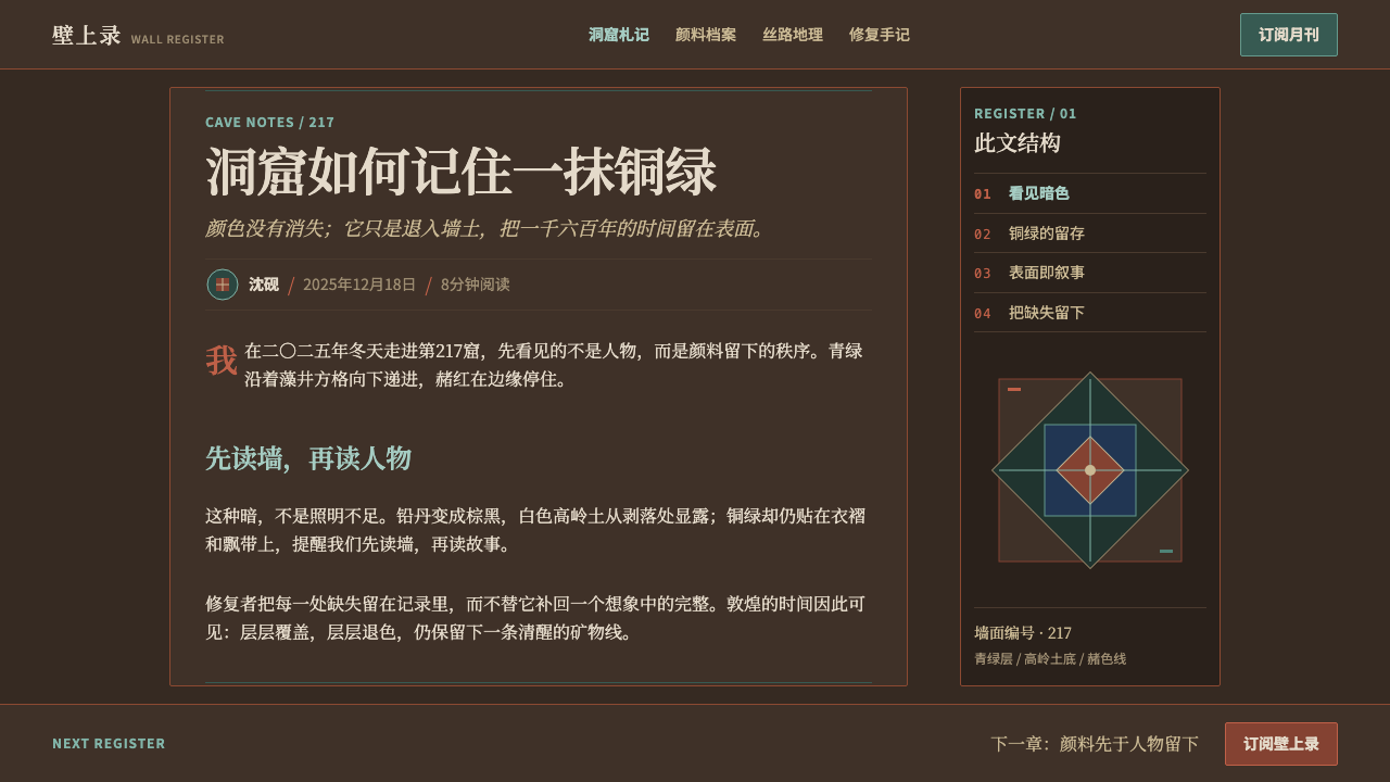 Dunhuang Mogao Murals design style applied to a Article page