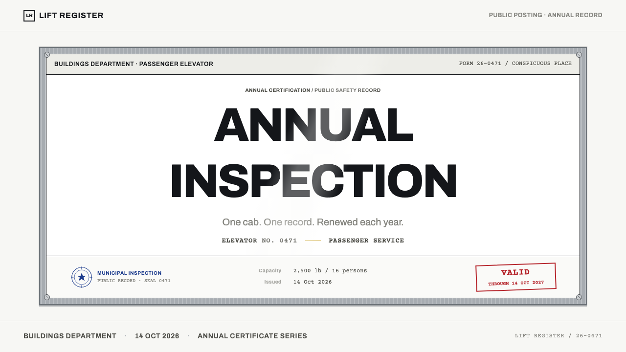 Elevator Certificate design style applied to a Slide · cover