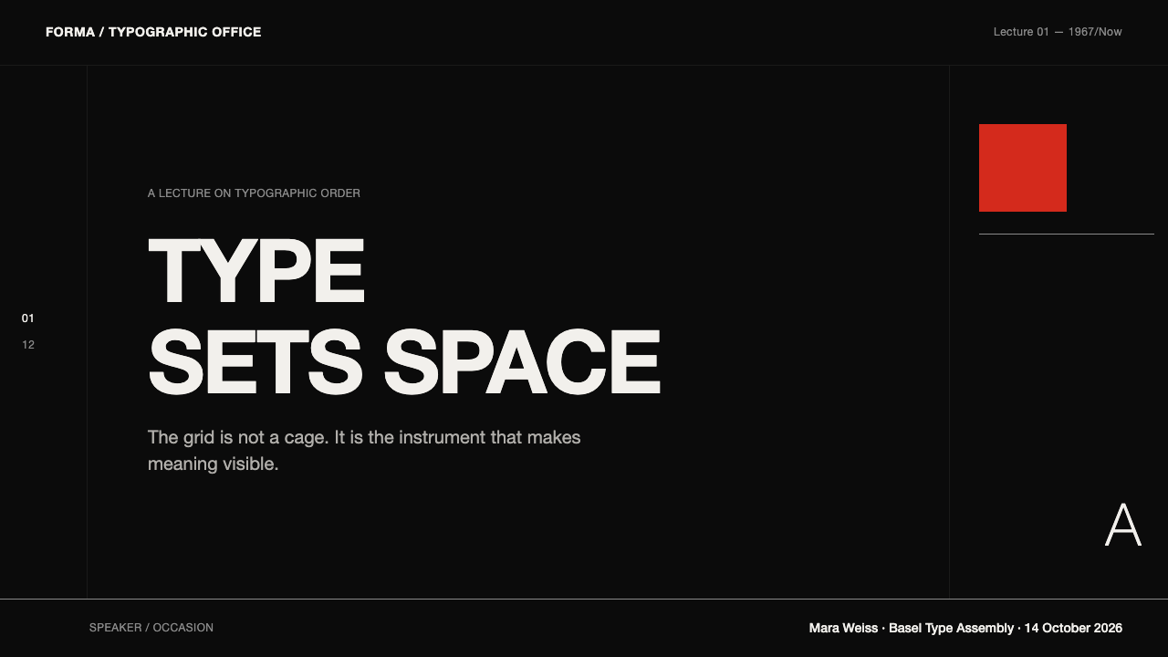 Emil Ruder Typografie design style applied to a Slide · cover