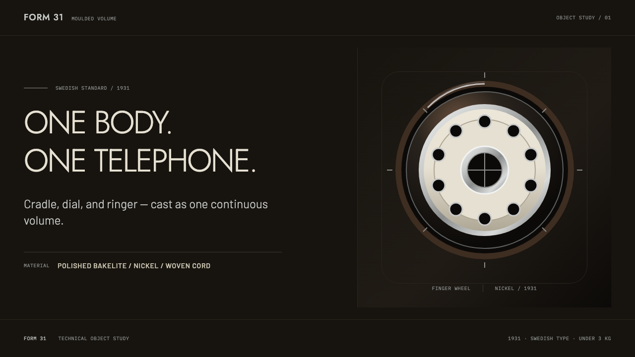 Ericsson Bakelite Telephone design style applied to a Slide · cover
