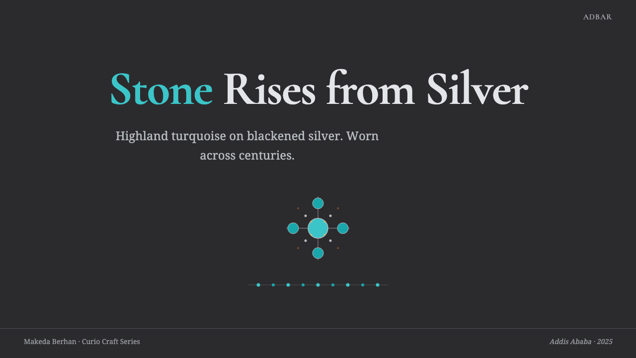 Ethiopian Turquoise Silver 设计风格用在幻灯片 · 封面上