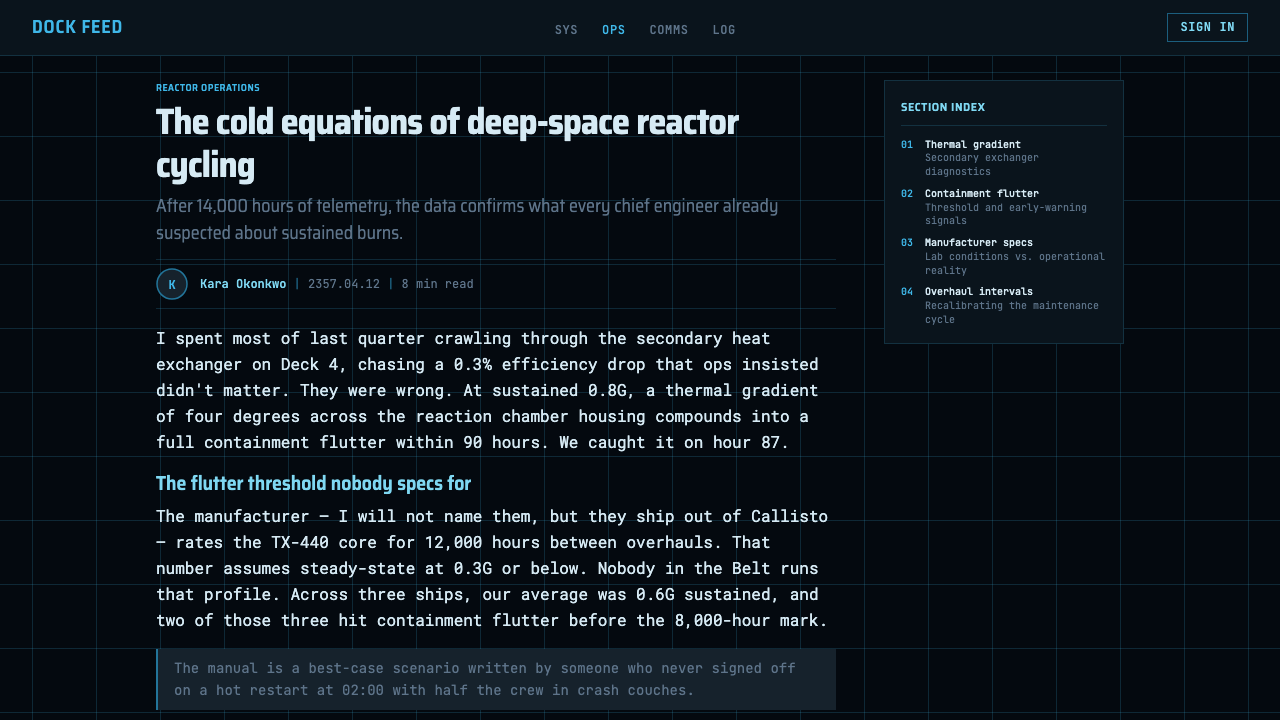 The Expanse Belter UI 设计风格用在文章页上