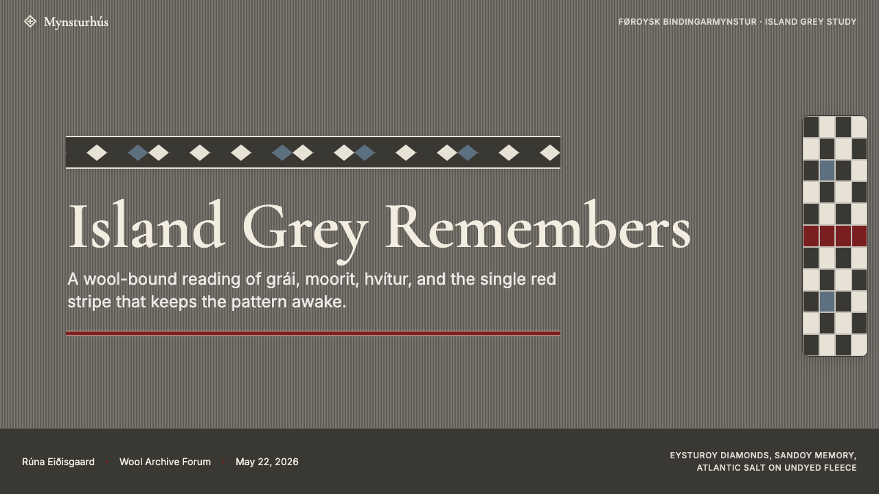 Faroese Knit Pattern Island Grey design style applied to a Slide · cover