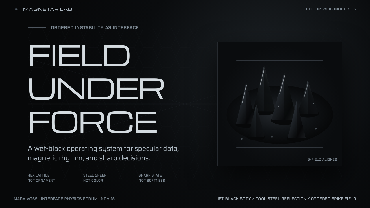 Ferrofluid Spike Field design style applied to a Slide · cover