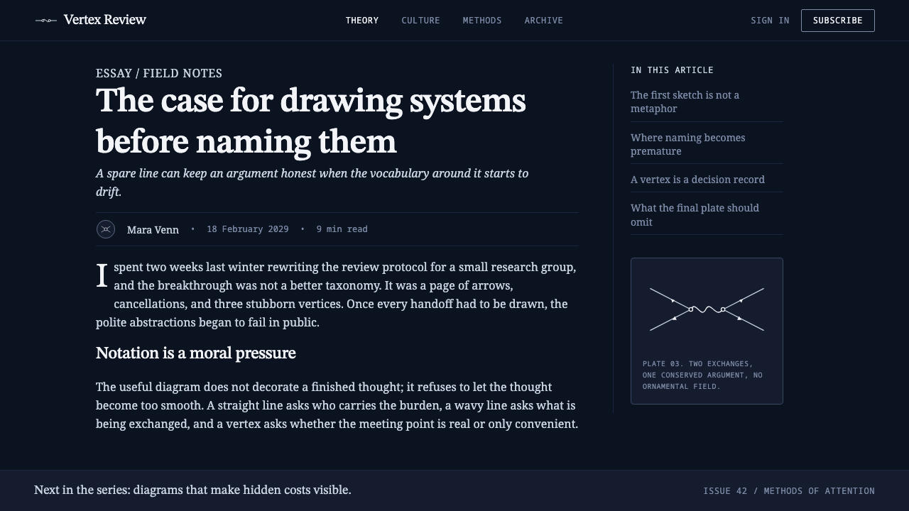 Feynman Diagram QED design style applied to a Article page
