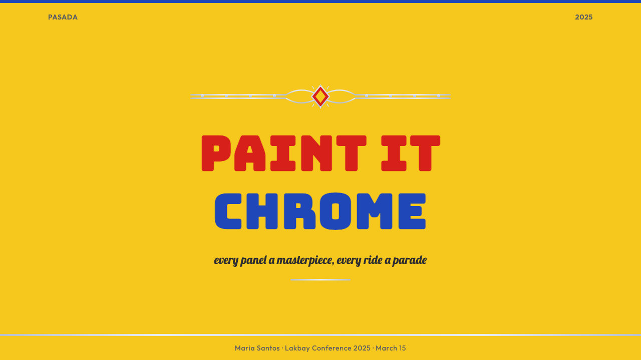 Filipino Jeepney (Chrome & Streamer) design style applied to a Slide · cover