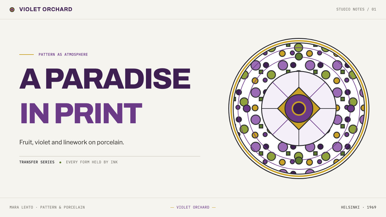 Arabia Paratiisi design style applied to a Slide · cover