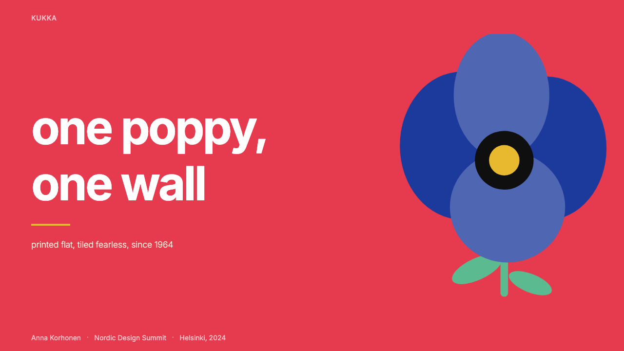 Finnish Marimekko Unikko (1964) design style applied to a Slide · cover