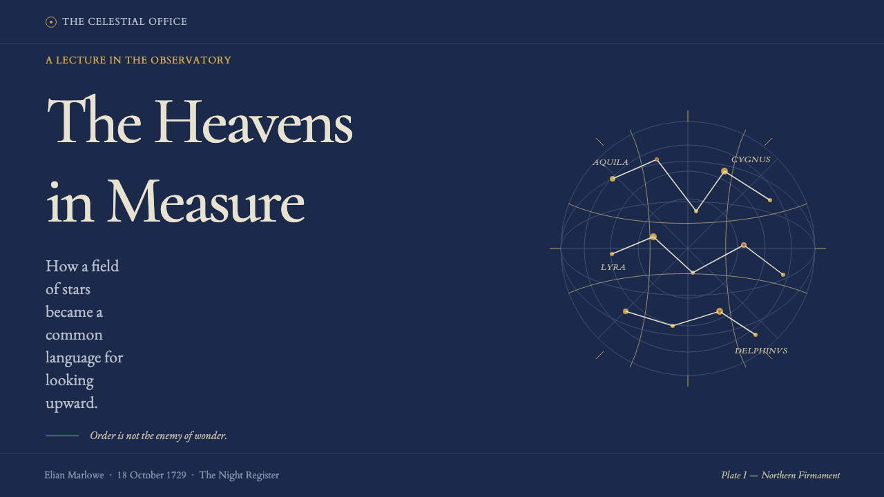 Flamsteed Atlas Coelestis design style applied to a Slide · cover
