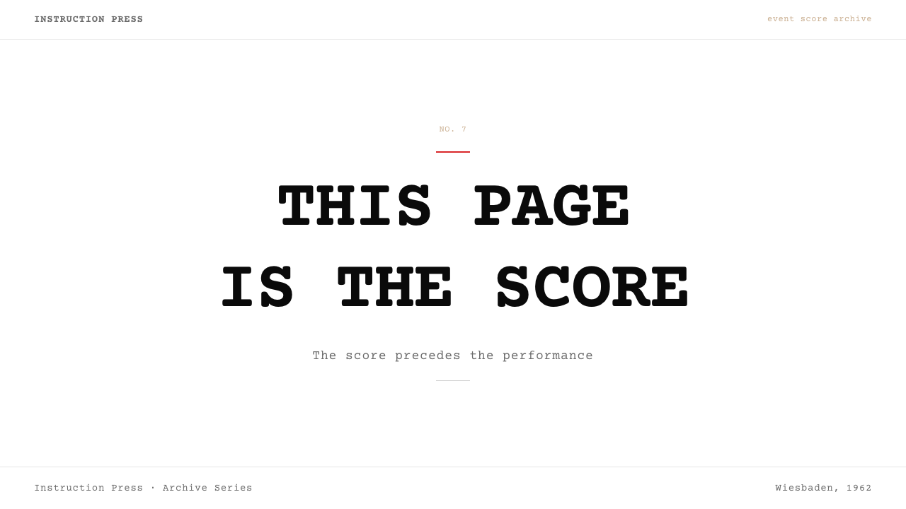 Fluxus Event Score (1962) 设计风格用在幻灯片 · 封面上
