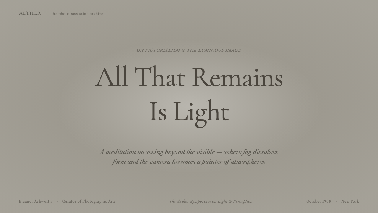 Pictorialist Fog Tonalism design style applied to a Slide · cover