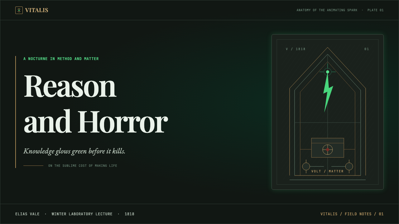 Frankenstein (1818) design style applied to a Slide · cover