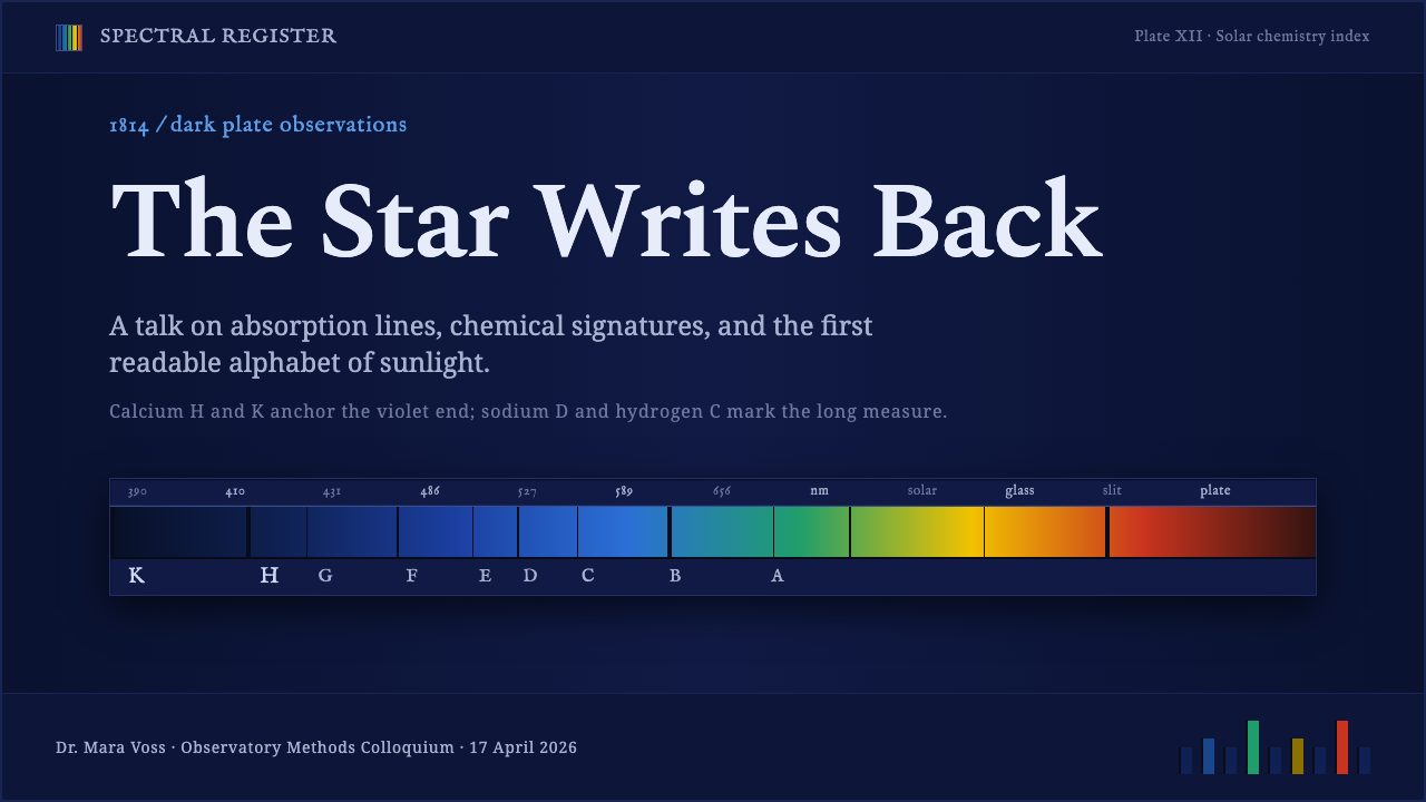Fraunhofer Spectral Lines design style applied to a Slide · cover