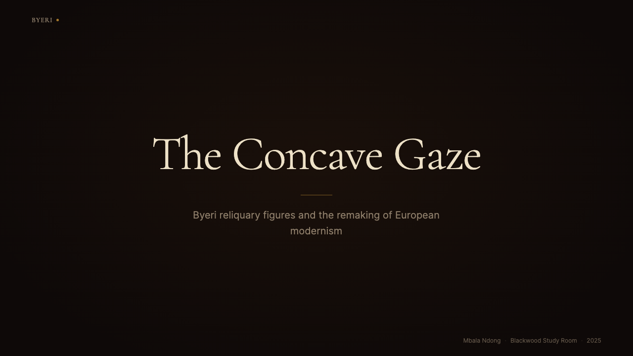 Gabonese Fang Mask & Byeri design style applied to a Slide · cover
