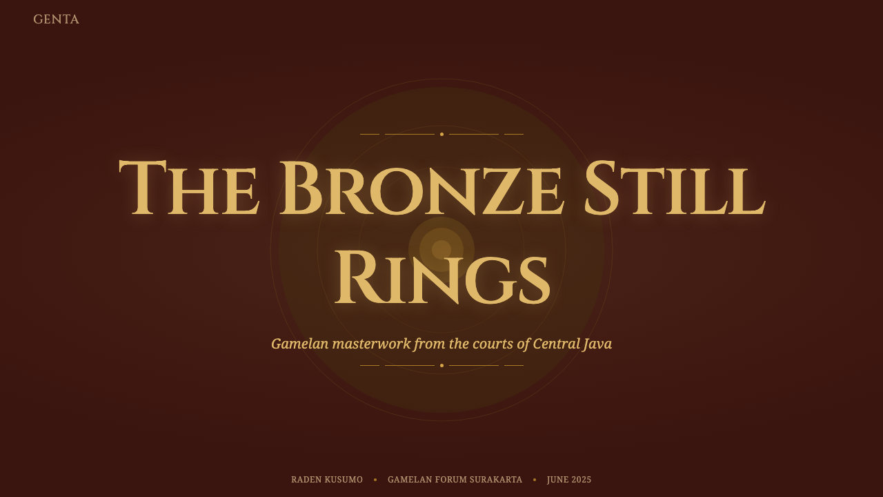 Gamelan Bronze 设计风格用在幻灯片 · 封面上
