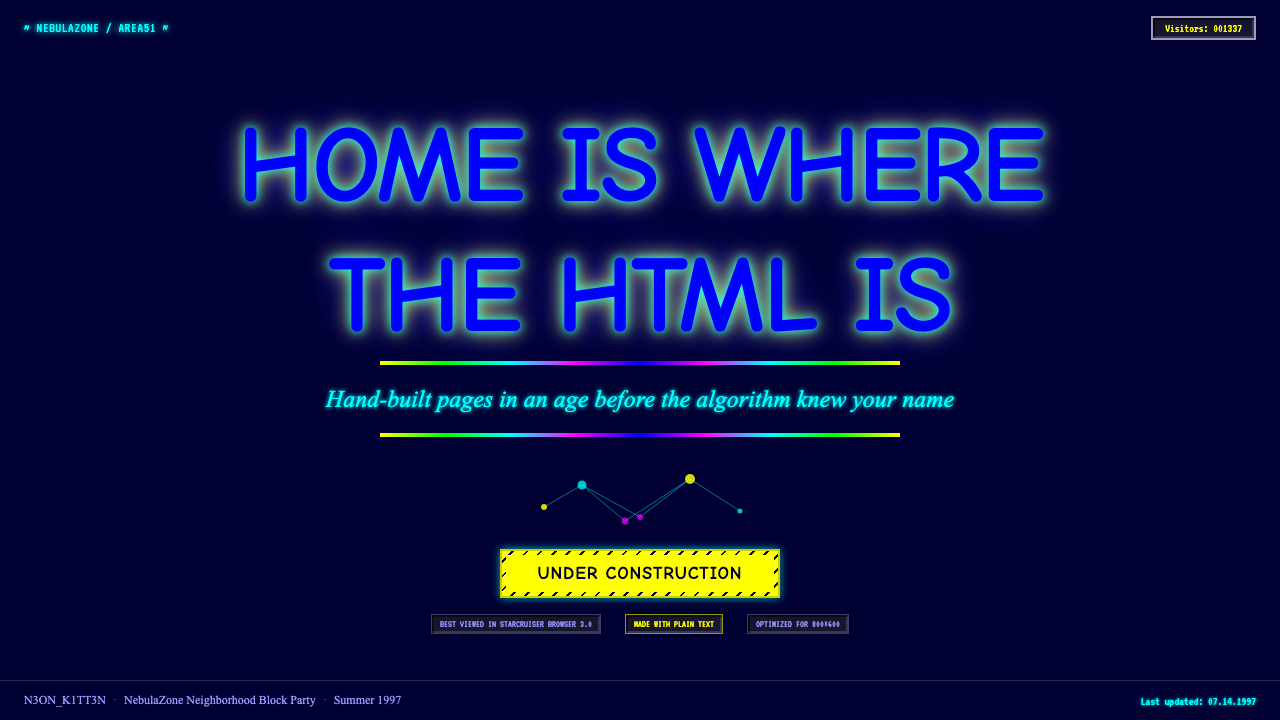 GeoCities Personal Web 设计风格用在幻灯片 · 封面上