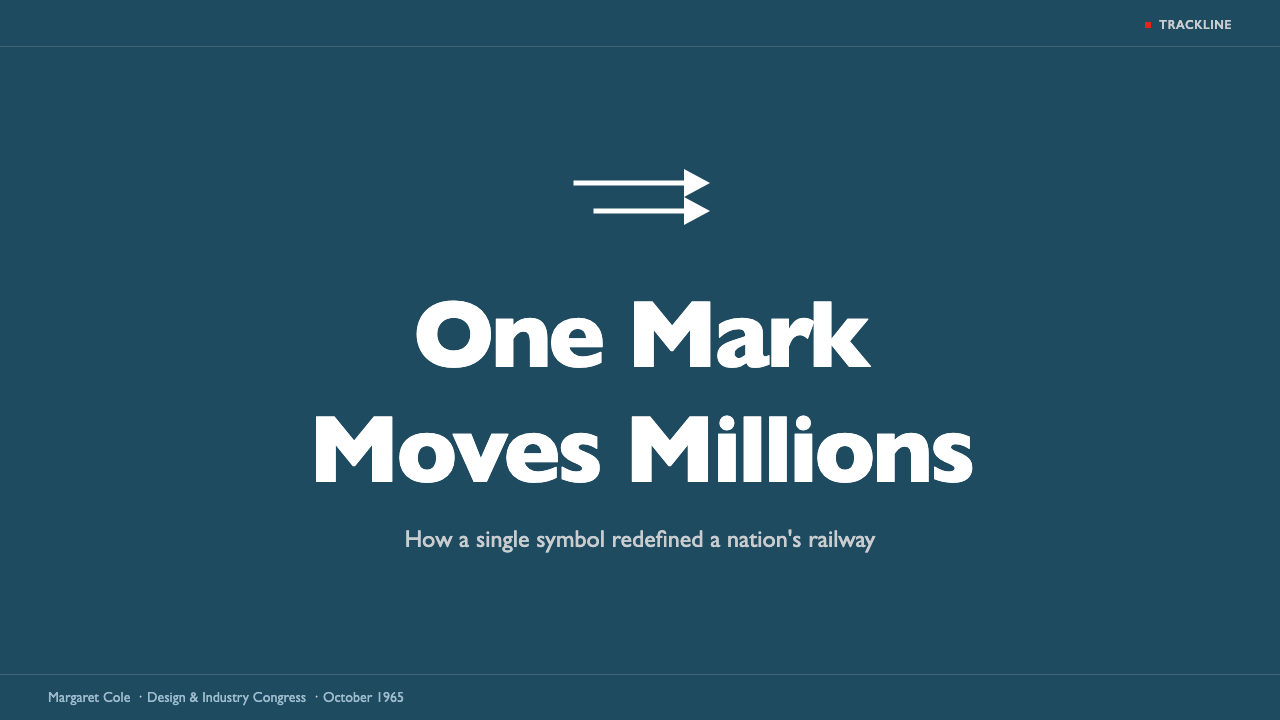 Gill Sans British Rail 设计风格用在幻灯片 · 封面上