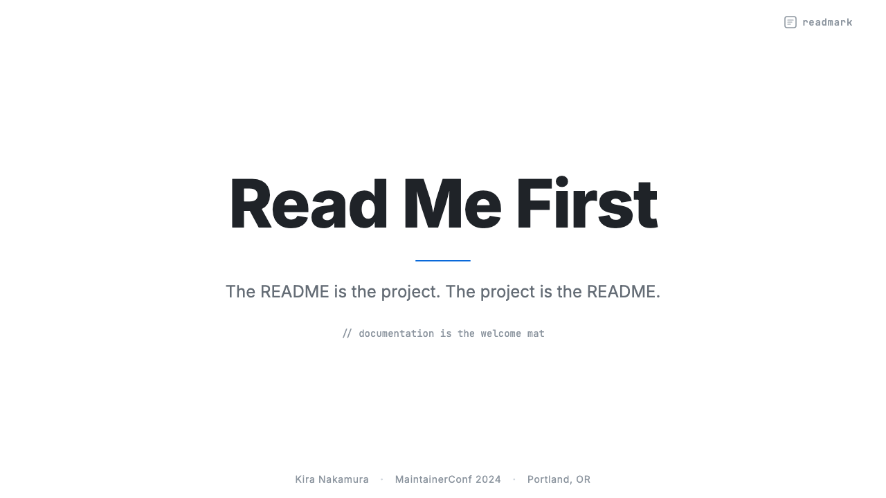 GitHub README Markdown (2014) 设计风格用在幻灯片 · 封面上