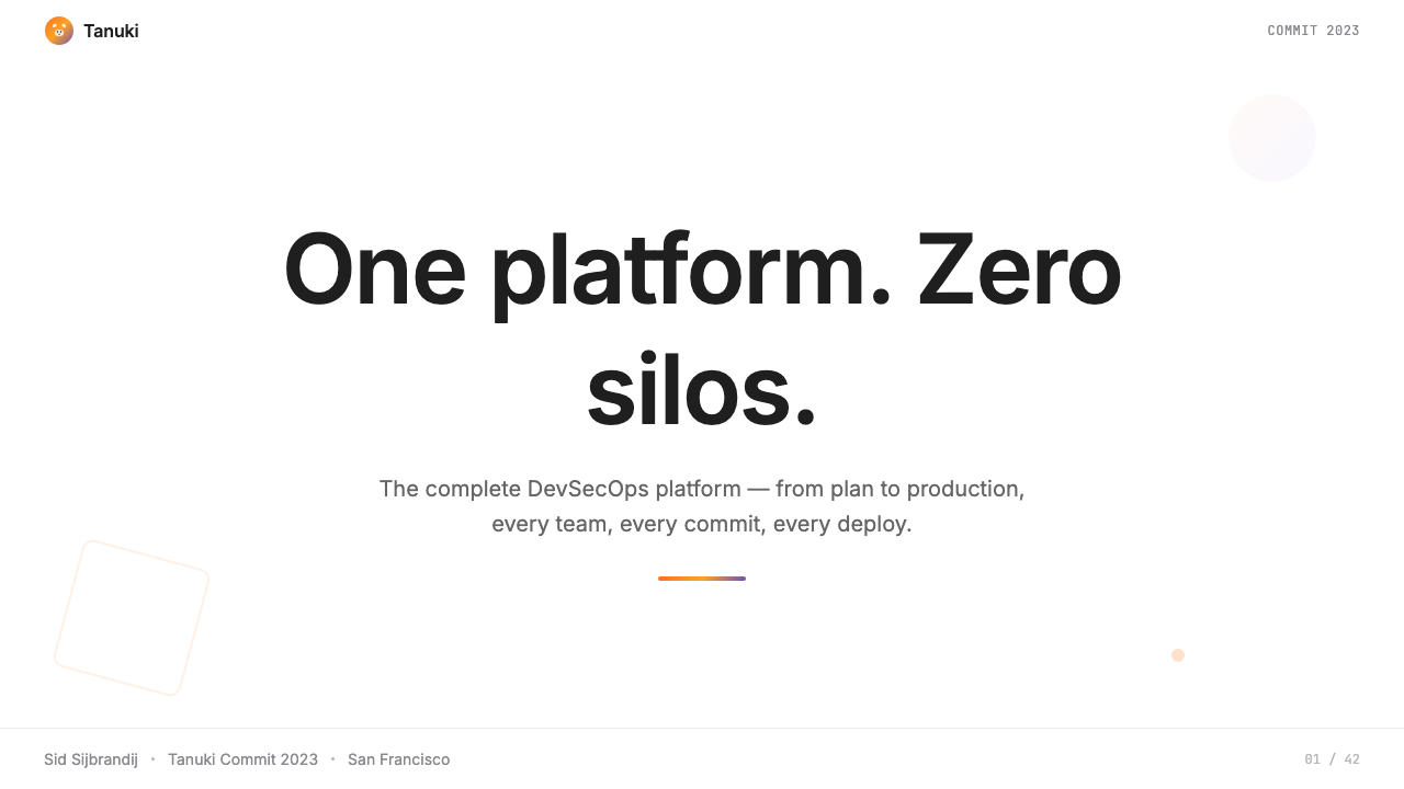 GitLab 2023 设计风格用在幻灯片 · 封面上