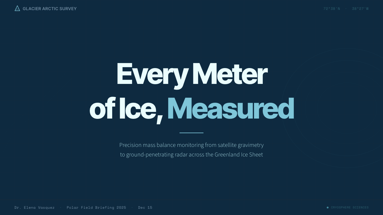 Glacier Arctic Survey design style applied to a Slide · cover