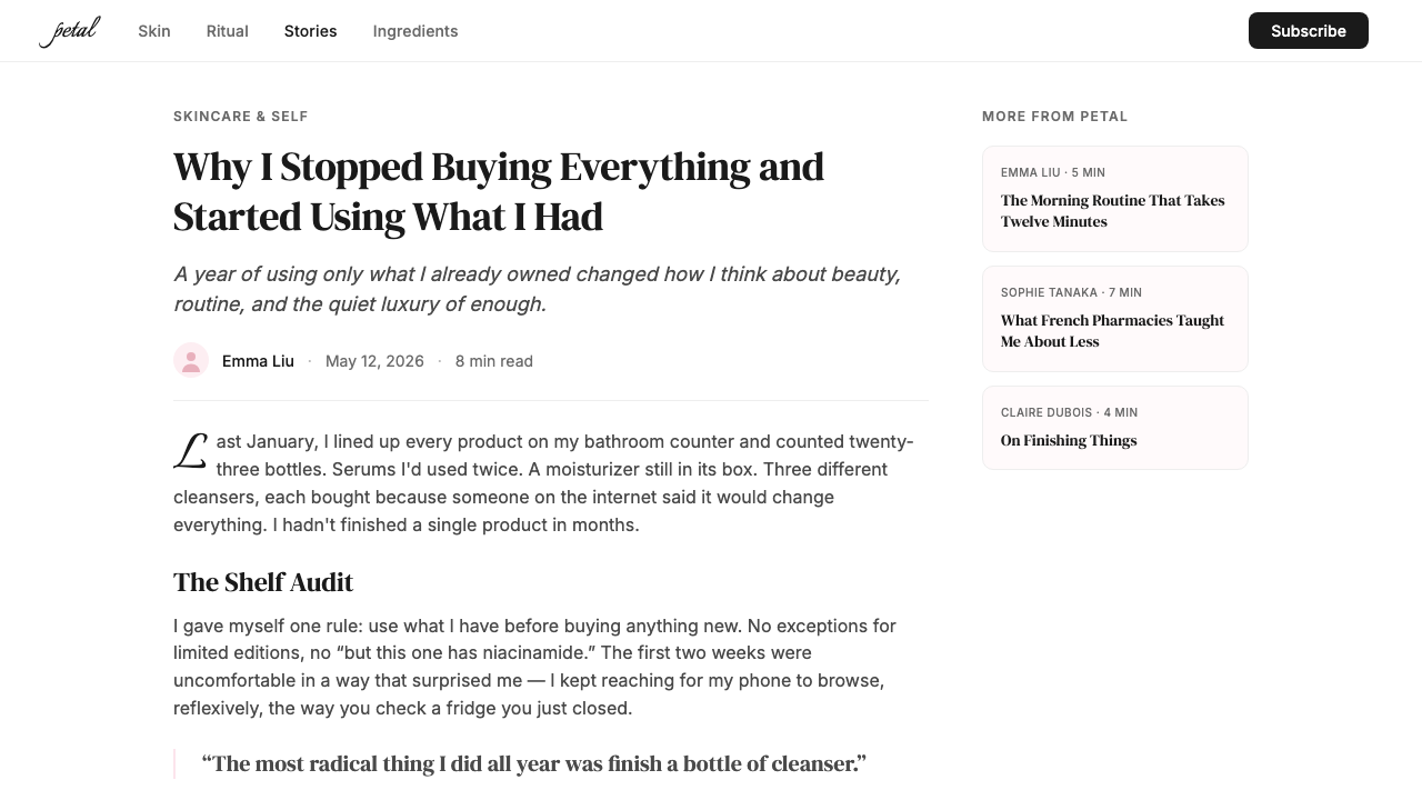 Glossier 设计风格用在文章页上