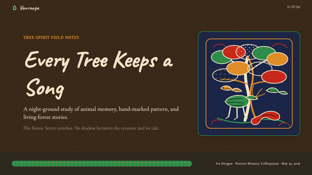 Gond Pardhan (Tree Spirit Painting) design style applied to a Slide · cover