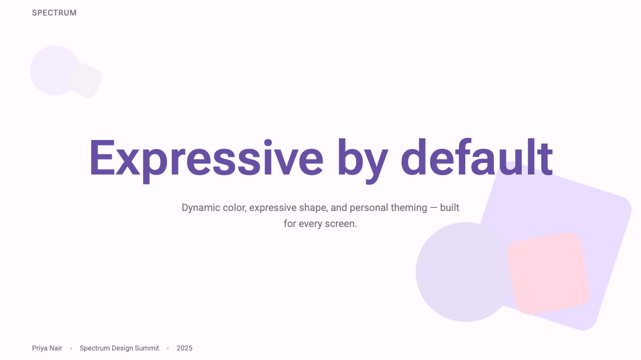 Google Material 3 Expressive 设计风格用在幻灯片 · 封面上